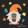 Autumn coffee gnome machine embroidery design with fall leaves