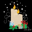 Christmas candles and gifts machine embroidery design