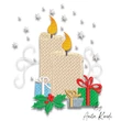 Festive Christmas candles with gifts