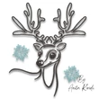 Christmas reindeer with snowflakes machine embroidery design