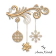 Elegant Christmas ornaments corner embroidery design