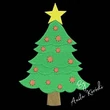 Classic Christmas tree embroidery design with yellow star and red ornaments
