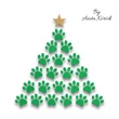 Christmas tree dog paw
