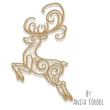 Elegant Christmas reindeer machine embroidery design