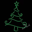 Minimalist Christmas tree line art embroidery design