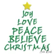 joy love peace believe christmas embroidery design holiday machine embroidery file