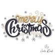 Merry Christmas snowflake machine embroidery design with lettering