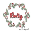Christmas wreath embroidery design with pine branches and red berries