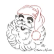 Santa Claus face machine embroidery design