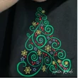 Elegant Christmas ornaments corner embroidery design