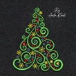 Swirly Christmas tree machine embroidery design
