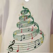 Christmas tree music embroidery