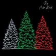 Christmas tree trio machine embroidery design