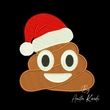 poop emoji embroidery design with a Santa hat