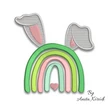 Bunny boho rainbow embroidery design