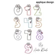 Alphabet numbers embroidery machine design