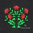 Flower folk embroidery design