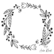 floral wreath embroidery design