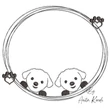 dog monogram frame embroidery design puppy border