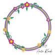 Floral circle embroidery frame embroidery machine design
