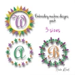 Mardi Gras monogram frame bundle embroidery designs