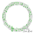 music notes circle frame embroidery design monogram embroidery pattern