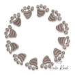 Paw print circle embroidery machine design for dog lovers