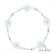 Winter snowflake circle frame embroidery design with decorative snowflakes and festive holiday accents