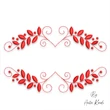 Split heart floral frame embroidery design for monograms