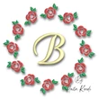 Rose circle monogram frame embroidery machine design floral border
