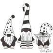 Christmas gnome trio machine embroidery design
