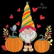 Fall gnome with pumpkins machine embroidery design digital download