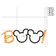 Halloween Boo machine embroidery design with Mickey applique shapes