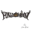 Halloween pumpkin lettering machine embroidery design