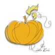 Pumpkin with autumn leaves machine embroidery design