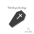 Rip coffin embroidery design
