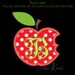 Apple applique embroidery design