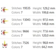 Christmas unicorn machine embroidery design sizes