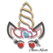 Unicorn Love machine embroidery design with hearts