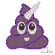 Unicorn Poop applique machine embroidery design
