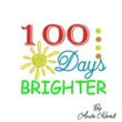 100 days brighter embroidery design school celebration embroidery pattern
