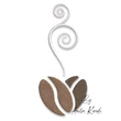 Coffee bean embroidery machine design with steam swirl kitchen décor