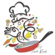 Chef cooking embroidery design with vegetables