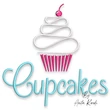 Cupcakes embroidery design with elegant lettering