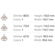 Elegant coffee embroidery pattern with floral accents and crown
