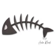 fish bone embroidery design minimalist skeleton