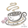 Floral coffee cup machine embroidery design