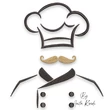 Chef machine embroidery design with chef hat