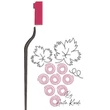 Wine bottle and grapes embroidery design