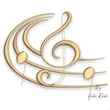 Musical note embroidery design with decorative swirls machine embroidery file